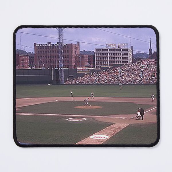 Item preview, Crosley Field, Redland Field, Cinncinnati Baseball Stadium, old ballparks, old stadiums, outfield bleachers, baseball, umpire, fielders, bases, bats, foul territory designed and sold by Nostrathomas66.