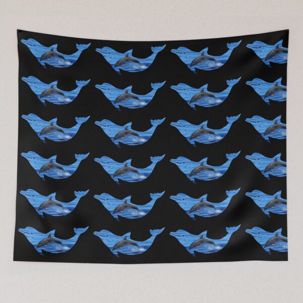 Item preview, Dolphin ocean silhouette  designed and sold by LukjanovArt.