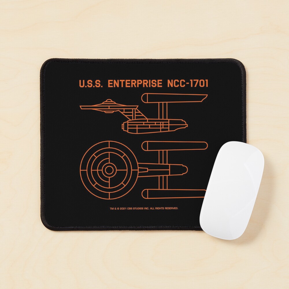 "Star Trek USS Enterprise NCC1701 Schematic" Mouse Pad for Sale by