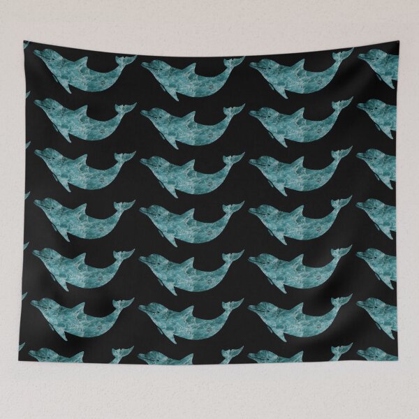 Item preview, Dolphin ocean waves silhouette - Boho designed and sold by LukjanovArt.