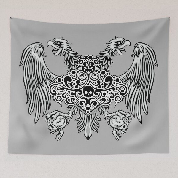 Item preview, heraldic double-headed eagle and skull designed and sold by amid999.