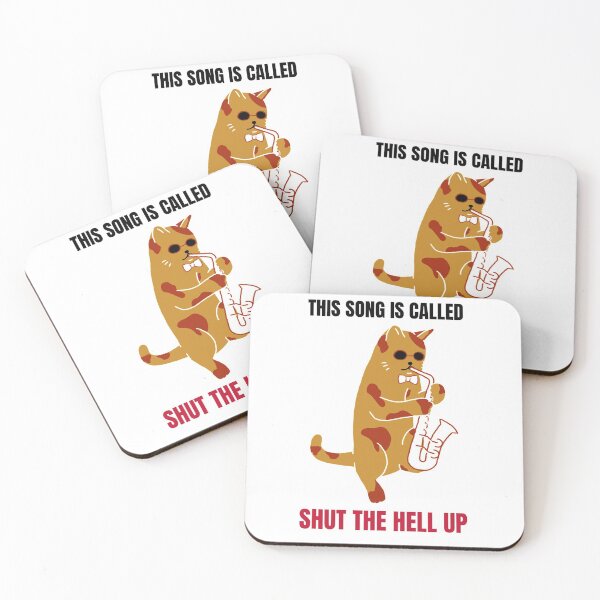 Item preview, Funny Cat With Glasses Plays Sax 'Shut The Hell Up' | Cat Playing Saxophone designed and sold by CuddleStore.