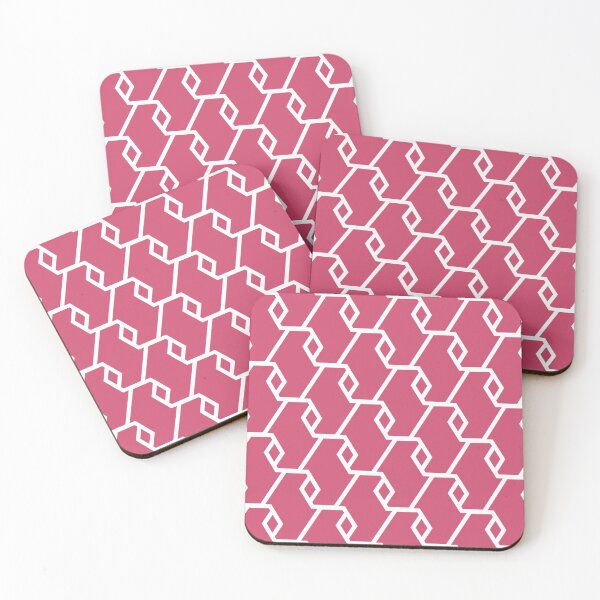 Item preview, Pink and White Diamond Line Shape Tile Pattern Pairs DE 2022 Popular Color Pink Punch DE5048 designed and sold by ColorOfTheYears.