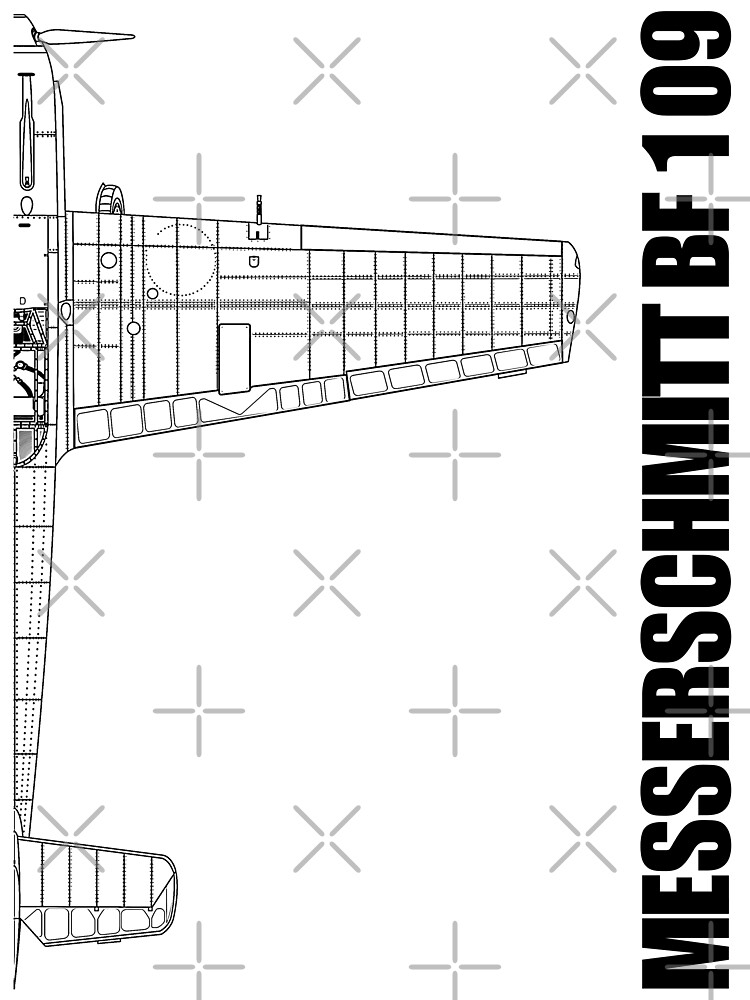 Messerschmitt Bf 109 Silhouette Black Top View Art Print For Sale By Magazinecombate Redbubble 5252