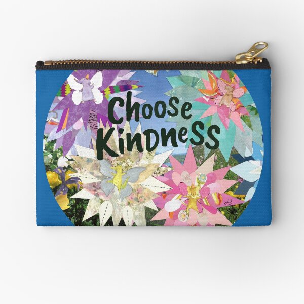 Choose Kindness Butterfly Garden -Dolled Up Hippie Zipper Pouch