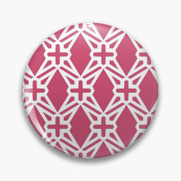Item preview, Pink and White Geometric Shape Tile Pattern Pairs DE 2022 Popular Color Pink Punch DE5048 designed and sold by ColorOfTheYears.