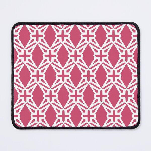 Item preview, Pink and White Geometric Shape Tile Pattern Pairs DE 2022 Popular Color Pink Punch DE5048 designed and sold by ColorOfTheYears.