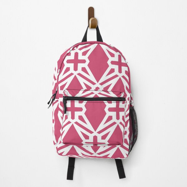Item preview, Pink and White Geometric Shape Tile Pattern Pairs DE 2022 Popular Color Pink Punch DE5048 designed and sold by ColorOfTheYears.