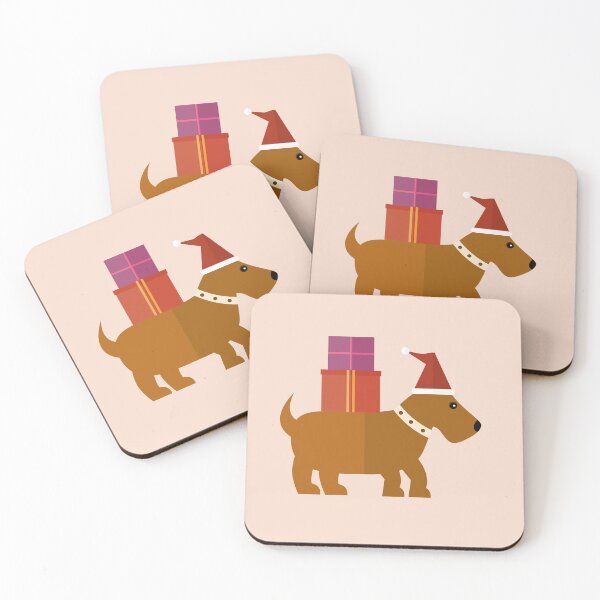 Item preview, Funny fox terrier with Christmas hat and presents designed and sold by reneesillus.