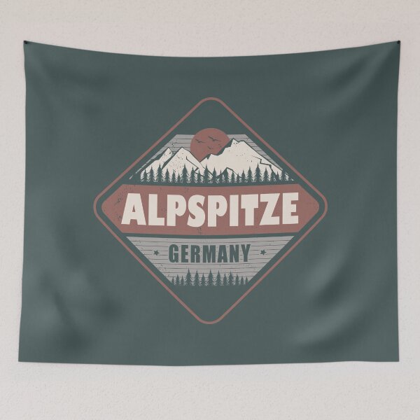 Item preview, Alpspitze Bavaria Germany Vintage Hiking Design designed and sold by CynthiaGraphics.