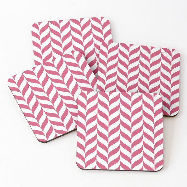 Item preview, Pink and White Pretty Herringbone Pattern Pairs DE 2022 Popular Color Pink Punch DE5048 designed and sold by ColorOfTheYears.