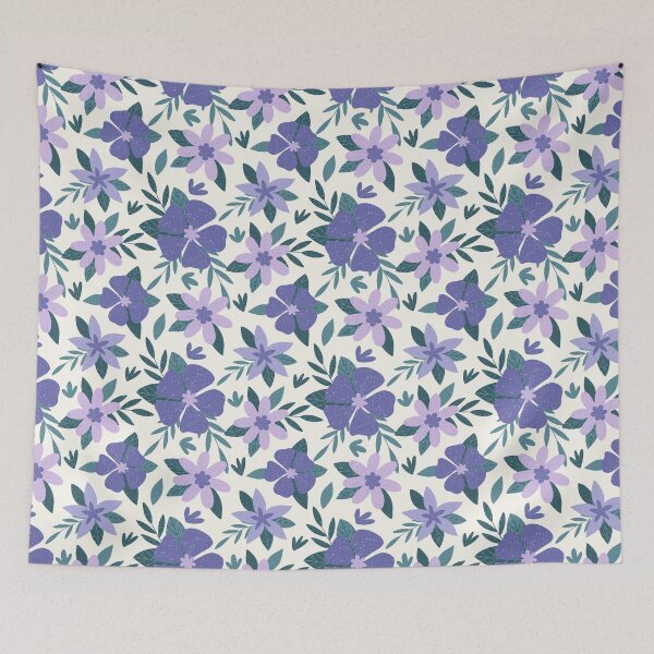 Item preview, Purple decorative flowers on a beige background designed and sold by IrinaOstapenko.