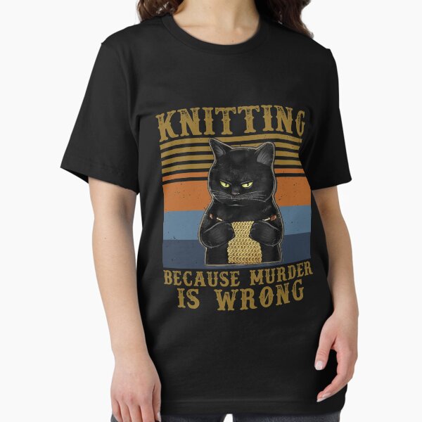 Artikel-Vorschau von Stricken, weil Mord falsch ist Schwarze Katze, designt und verkauft von Unicorny-Design.