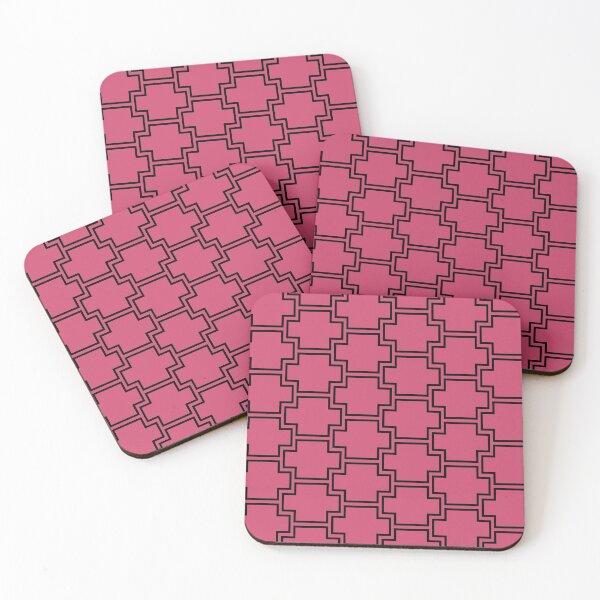 Item preview, Black and Pink Tessellation Line Pattern 2 Pairs DE 2022 Popular Color Pink Punch DE5048 designed and sold by ColorOfTheYears.