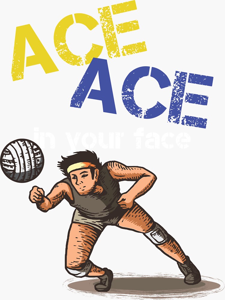 " Ace Ace in your Face Beach Volleyball Player Design Lover " Sticker