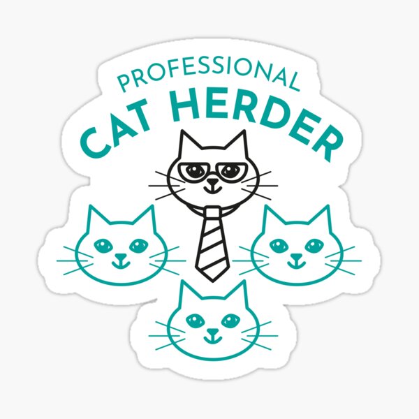 Professional Cat Herder and Manager blue Sticker