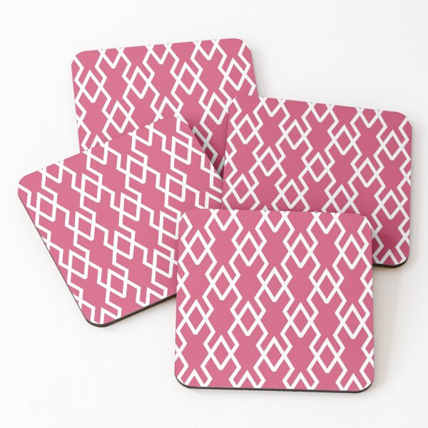 Item preview, Pink and White Tessellation Line Pattern 19 Pairs DE 2022 Popular Color Pink Punch DE5048 designed and sold by ColorOfTheYears.