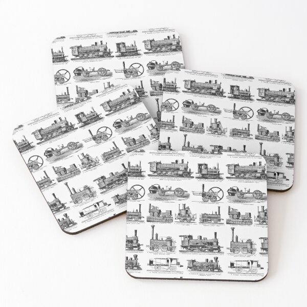 Item preview, Vintage retro steam old trains poster black designed and sold by Nishad4.