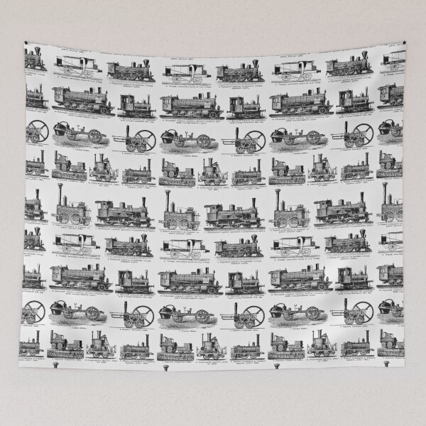 Item preview, Vintage retro steam old trains poster black designed and sold by Nishad4.