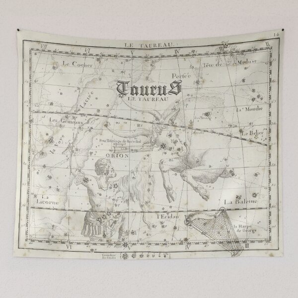 Item preview, Taurus zodiac sign, vintage star map year 1795 designed and sold by NineJuly.