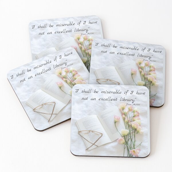Item preview, "I shall be miserable if I have not an excellent library" Jane Austen Quote designed and sold by arineliza1997.