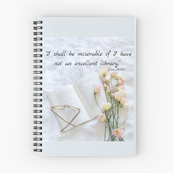 Item preview, "I shall be miserable if I have not an excellent library" Jane Austen Quote designed and sold by arineliza1997.