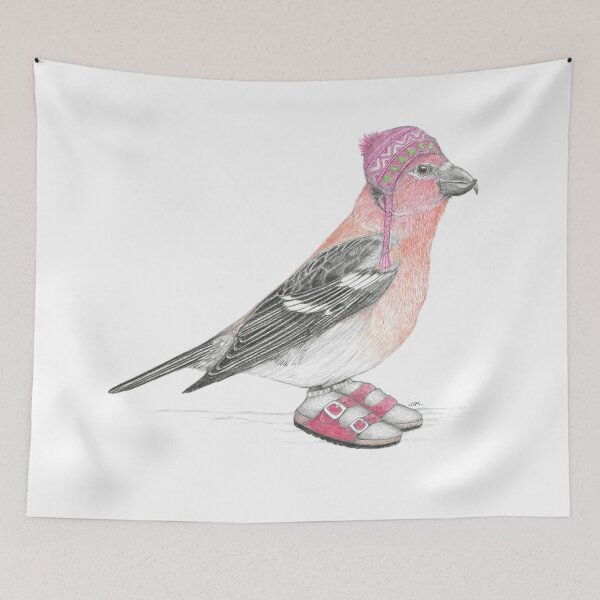 Item preview, White Winged Crossbill in Sandals designed and sold by JimsBirds.