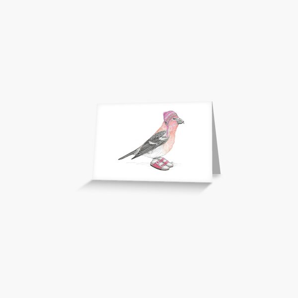 Item preview, White Winged Crossbill in Sandals designed and sold by JimsBirds.
