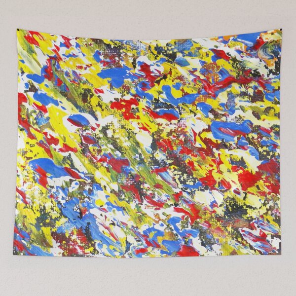 Item preview, Red, yellow and blue Abstract Art designed and sold by Kitslam Art.