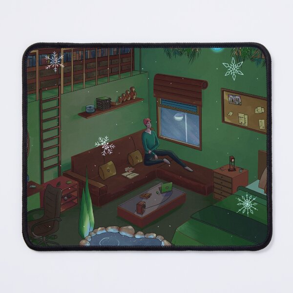 Item preview, Dark room with shinning snow flakes designed and sold by croscreates.
