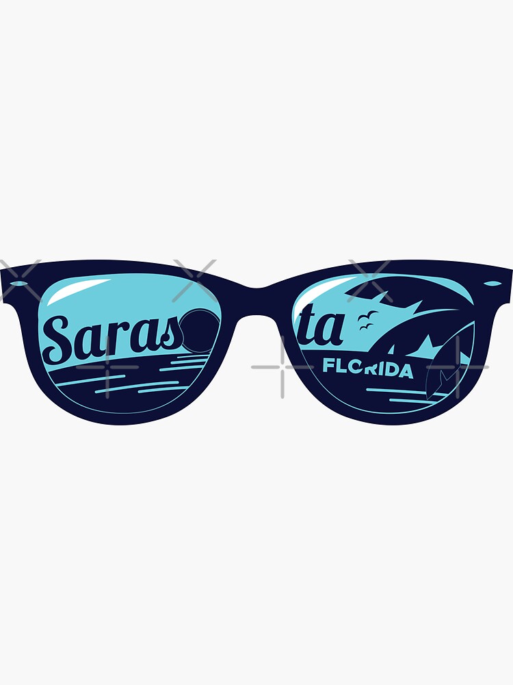 Thumbnail 3 of 3, Sticker, Sarasota, Florida Sunglasses designed and sold by Krista Lee.