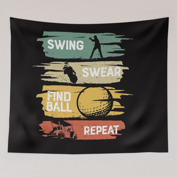 Item preview, Swing Swear Find ball Repeat retro golfing  designed and sold by Majesticoo.
