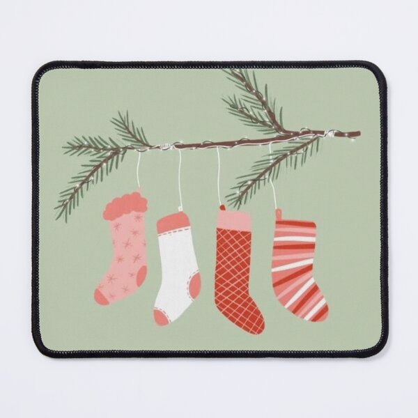 Item preview, Beautiful red,white stockings with christmas branch for christmas time designed and sold by Noor-alhuda.