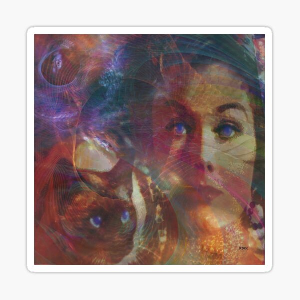 Pyewacket And Gillian (Square Version) - By John Robert Beck Sticker