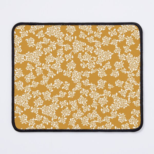 Item preview, Swirls - flower pattern design mustard yellow designed and sold by lineosa.