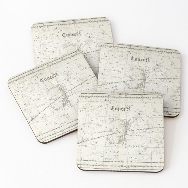 Item preview, Cancer zodiac sign, vintage star map year 1795 designed and sold by NineJuly.