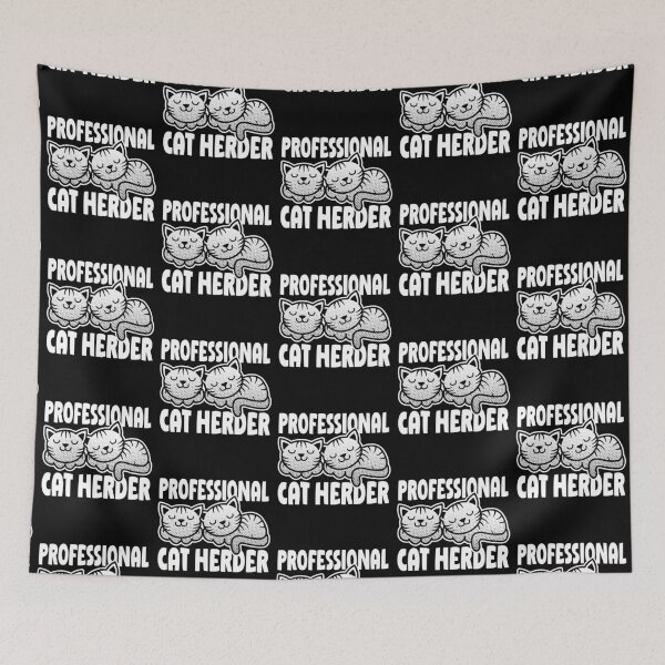 Item preview, Professional Cat Herder, cute happy cat design for cat lovers designed and sold by robimerch.