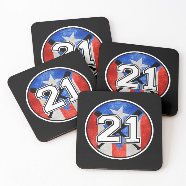 Item preview, Puerto Rican Baseball Legend Number 21 Clemente Puerto Rico Flag  designed and sold by NerdCulture.