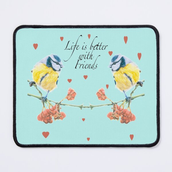 Item preview, Life is better with Friends cute bird design on blue designed and sold by IslesArt.