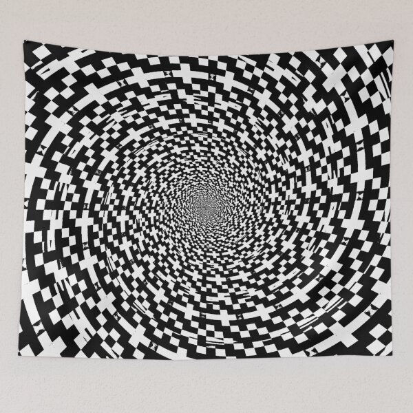 Item preview, Abstract Black & White Blocked Fractal Vortex designed and sold by SXW Designs.