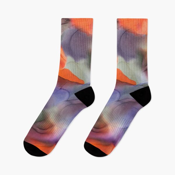 Item preview,  Flowing ink seamless pattern from  gray to Violet and bright orange designed and sold by ANAKOTO.