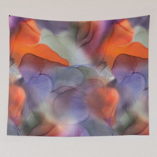 Item preview,  Flowing ink seamless pattern from  gray to Violet and bright orange designed and sold by ANAKOTO.