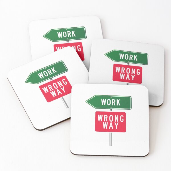 Item preview, Work Ahead: Wrong Way Road Sign designed and sold by voltzandvoices.