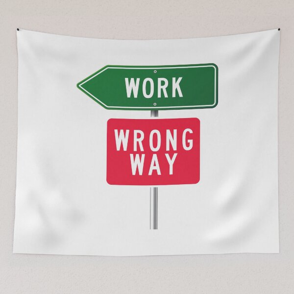 Item preview, Work Ahead: Wrong Way Road Sign designed and sold by voltzandvoices.