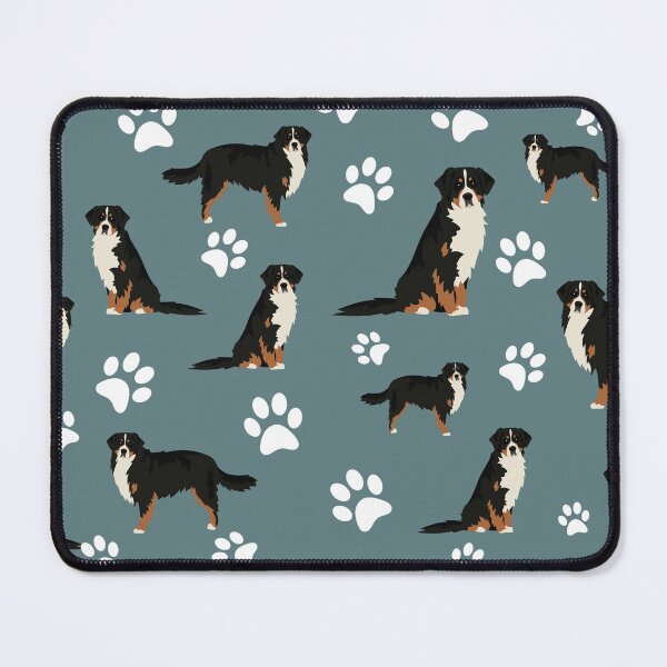Item preview, Bernese Mountain Dog Paw Print Pattern on Gray Background designed and sold by tncgifts.