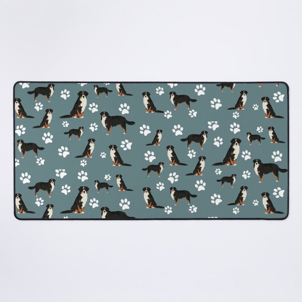 Item preview, Bernese Mountain Dog Paw Print Pattern on Gray Background designed and sold by tncgifts.