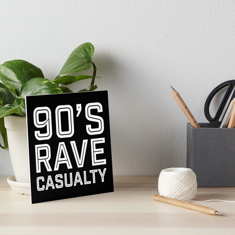 90’s Rave Casualty - White Art Board Print
