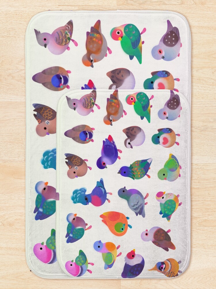 Alternate view of Wild pigeon -light, name Bath Mat