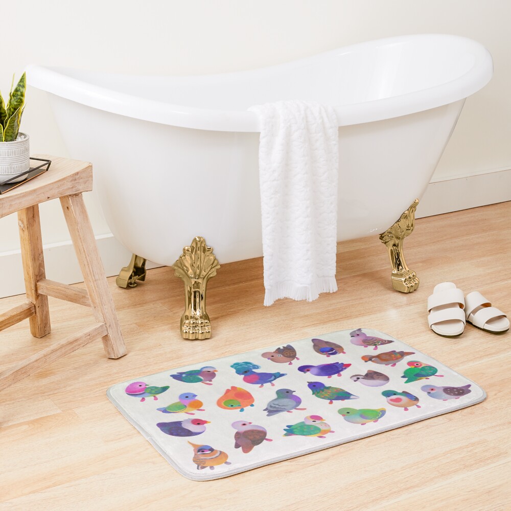 Wild pigeon -light, name Bath Mat