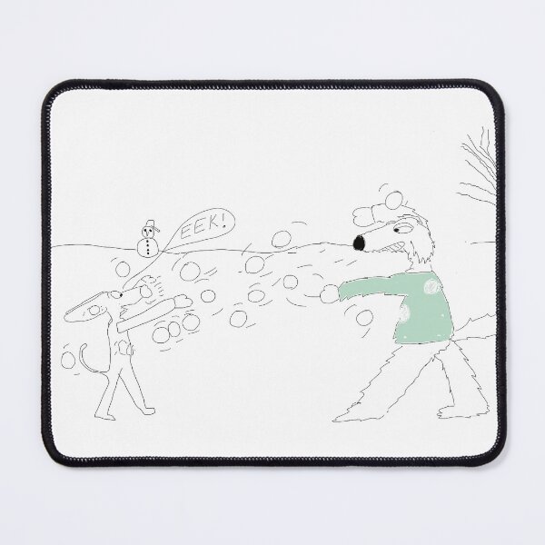 Item preview, Moobear and Spike in Christmas snowball fight designed and sold by LovelyDayArt.